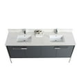 thumbnail image 3 of Fine Fixtures Oakville 72 in. W x 20 in. D x 33 in. H Bathroom Vanity in Onix Grey with White Ceramic Sink - Chrome hardware, 3 of 8