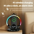 thumbnail image 4 of INSMART Wireless Charger,6-in-1 Wireless Magnetic Charging Station with Digital Clock, Alarm, Phone Stand & Colorful Mood Light,Compatible with iPhone,Samsung, AirPods,Apple Watch (Black), 4 of 8