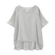 thumbnail image 5 of Tops para mujer,Camiseta de lino para mujer, cuello en V, manga corta, informal, transpirable, corte regular, para usar en casa, sopatenor, 5 of 9