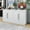 White, variant on MAYEERTY Sideboard Buffet Cabinet with Adjustable Shelves & Silver Handles, Black