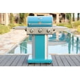 thumbnail image 4 of Kenmore 3-Burner Gas Grill, Outdoor BBQ Grill, Propane Grill with Foldable Side Tables, Teal Green, 4 of 12