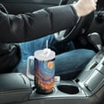 thumbnail image 4 of Yayeee 30oz Stainless Steel Tumbler with Straw and Handle Double-Wall Insulated Travel Water Bottle, Mountains and Forests, 4 of 8