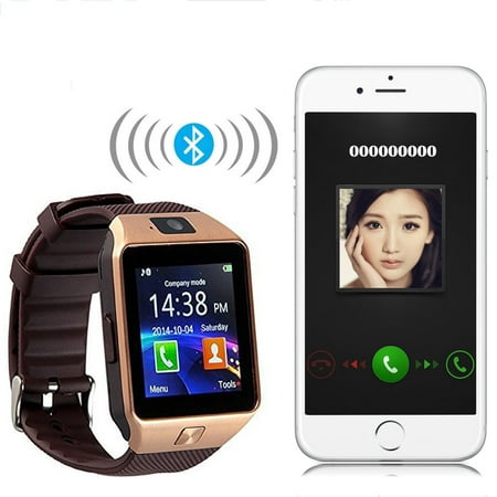 Jeobest DZ09 Smart Watch - DZ09 Bluetooth Smart Watch Touch Screen with Camera, SIM Card TF/SD Card Slot, Pedometer Activity Tracker for iphone android phones(Not Contain SIM Card Or SD Card) (Best Pedometer App For Iphone 6 2019)