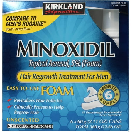 6 Months - KIRKLAND Minoxidil Topical Aerosol 5% Foam - Hair Regrowth Treatment