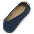 thumbnail image 2 of Victoria K Women's Quilted Denim With Gold Link Ballerina Flats, 2 of 6