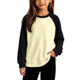thumbnail image 4 of Big Kids' Solid Casual Layering Top Long Sleeve Crew Neck Raglan Shirt Clothing, 4 of 8