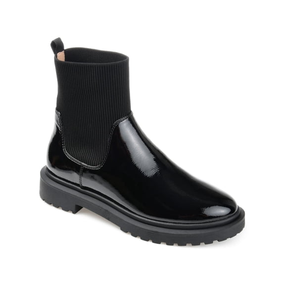 JOURNEE COLLECTION Womens Black Lug Sole Sabriel Round Toe Booties 8 M