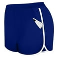 thumbnail image 4 of WIZUTIZ Womens Shorts with Pockets Plain Leisure Slim Sports Dolphin Shorts Pack of 3 Elastic Stretch Mid Rise Split with Pockets Swim Shorts Solid Swimsuit for Lady Work Blue, 4 of 6
