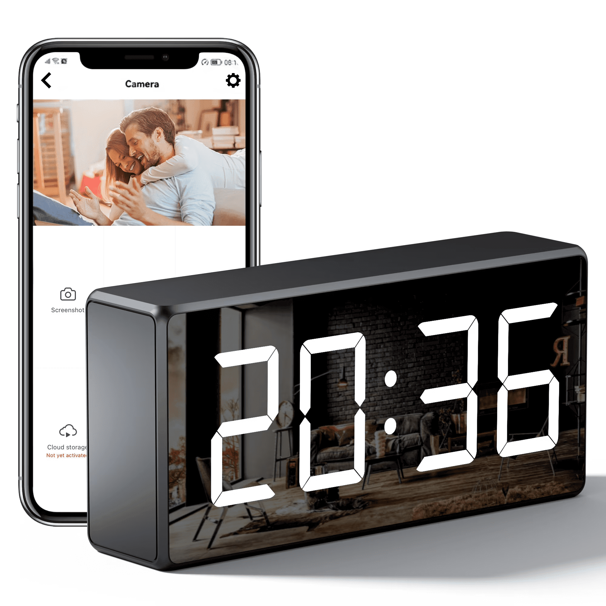 4K WiFi Camera Clock 5G Indoor Security Nanny Cam for Baby Monitor, Dog Camera with Motion Detection, Night Vision