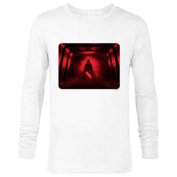 Star Wars Darth Vader Red Lightsaber Shadow - Long Sleeve T-Shirt for Men - Customized-White