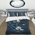 thumbnail image 2 of Designart "Chinese Blue and White Blossoms IV" Floral Bedding Covert Set - Traditional Blue Bed Set With 1 Shams, 2 of 6