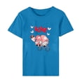 thumbnail image 5 of Fesfesfes Gym Shirts Women's Valentine's Day Love Printed Short Sleeved T-shirt Top Short Sleeved Round Neck Top/Shirt Women Essentials M(US:6), 5 of 6