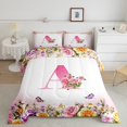 thumbnail image 2 of Erosebridal Letter Bedding Twin Comforter Set For Teens,Rose Flower Down Comforter,Butterfly Room Decorative,Reversible,Lightweight,2-Piece, 2 of 8