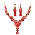 thumbnail image 5 of OPOLSKI Luxury Water Drop Rhinestone Inlaid Necklace Earrings Jewelry Set 2#, 5 of 8
