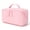 Pink, variant on Quilted Travel Makeup Bag Open Flat Cosmetic Case Padded Large Capacity Travel Toiletry Pouch with Compartments, Black