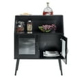 thumbnail image 3 of Sideboard, Bufft Cabinet, Side Dining Table, Glass Door Black, 3 of 5