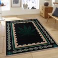 thumbnail image 2 of Allstar Black/ Green Woven Marijuana Leaf Printed Rug (5' 2" X 7' 1") - 5'2 x 7'1, 2 of 5