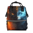 thumbnail image 1 of Fotbe Red And Blue Fire Cat Mochila Maternidad - Lona de Sarga Impermeable, Mochila de Pañales de Gran Capacidad con Múltiples Bolsillos y Correas Ajustables, 1 of 6
