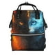 thumbnail image 1 of Disketp Red And Blue Fire Cat Mochila de Pañales de Gran Capacidad con Múltiples Bolsillos, Mochila de Viaje Multifuncional para Bebé, Unisex, Moderna y Resistente, 1 of 6