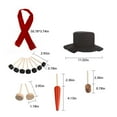 thumbnail image 3 of Snowman Decoration Kit, Christmas Snowman Accessories, 13 Piece Wooden Button Hat Scarf Set, Outdoor Winter Holiday Fun, 3 of 7