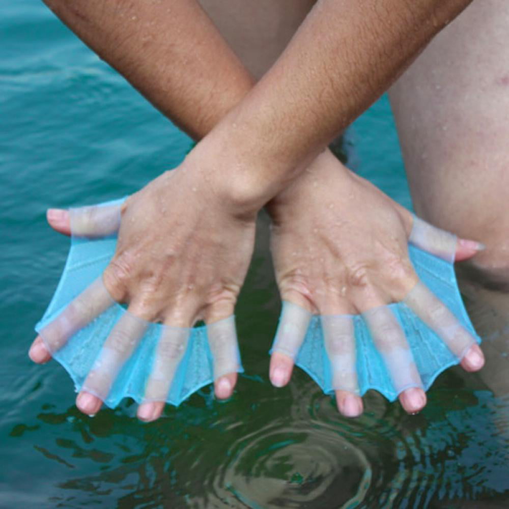 1 Pair Neoprene Swimming Gloves Hand Webbed Frogs Finger Fins Paddle Glove Sport 