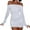 White, variant on Summer Dresses For Women Solid Color Sexy Elegant Off The Shoulder Long Sleeve Ruched Party Mini Bodycon Dress Sundress Holiday Wear,White,M