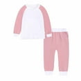 thumbnail image 2 of Honeeladyy Baby Boy Girl Clothes Toddler Fall Winter Outfits Solid Color Crewneck Sweatshirt and Jogger Pants Set Starting School Gifts for Kids Pink for 8-9Years, 2 of 9