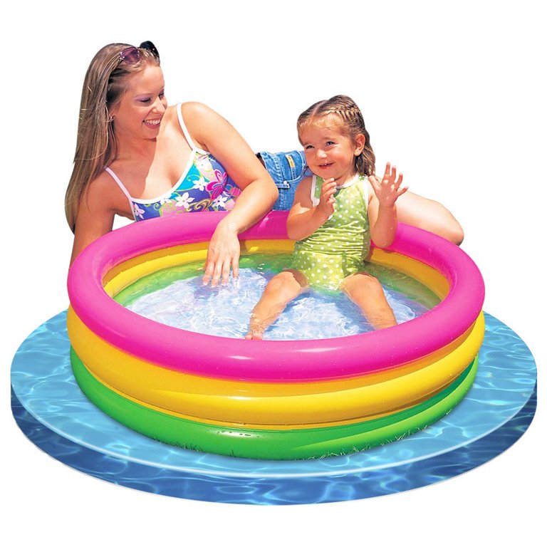 2 Intex Sunset Glow Inflatable Colorful Baby Swimming Pool Multicolored Walmart Com