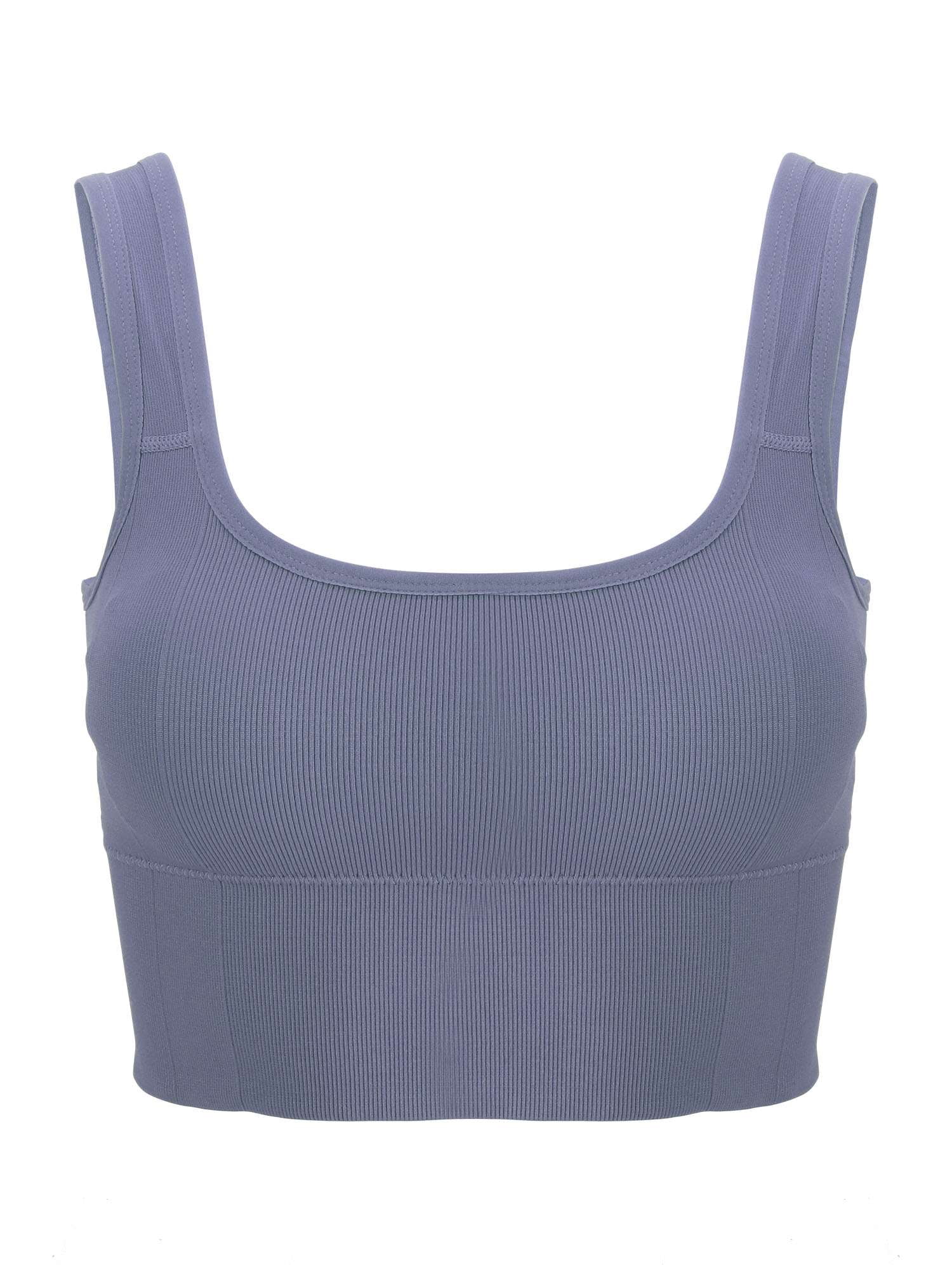 BadPiggies Women's Comfy Cami Bra Crop Top Wirefree Seamless Yoga Bralette Longline Padded Lounge Bra Pullover Sleep Bra (S/M, Blue)