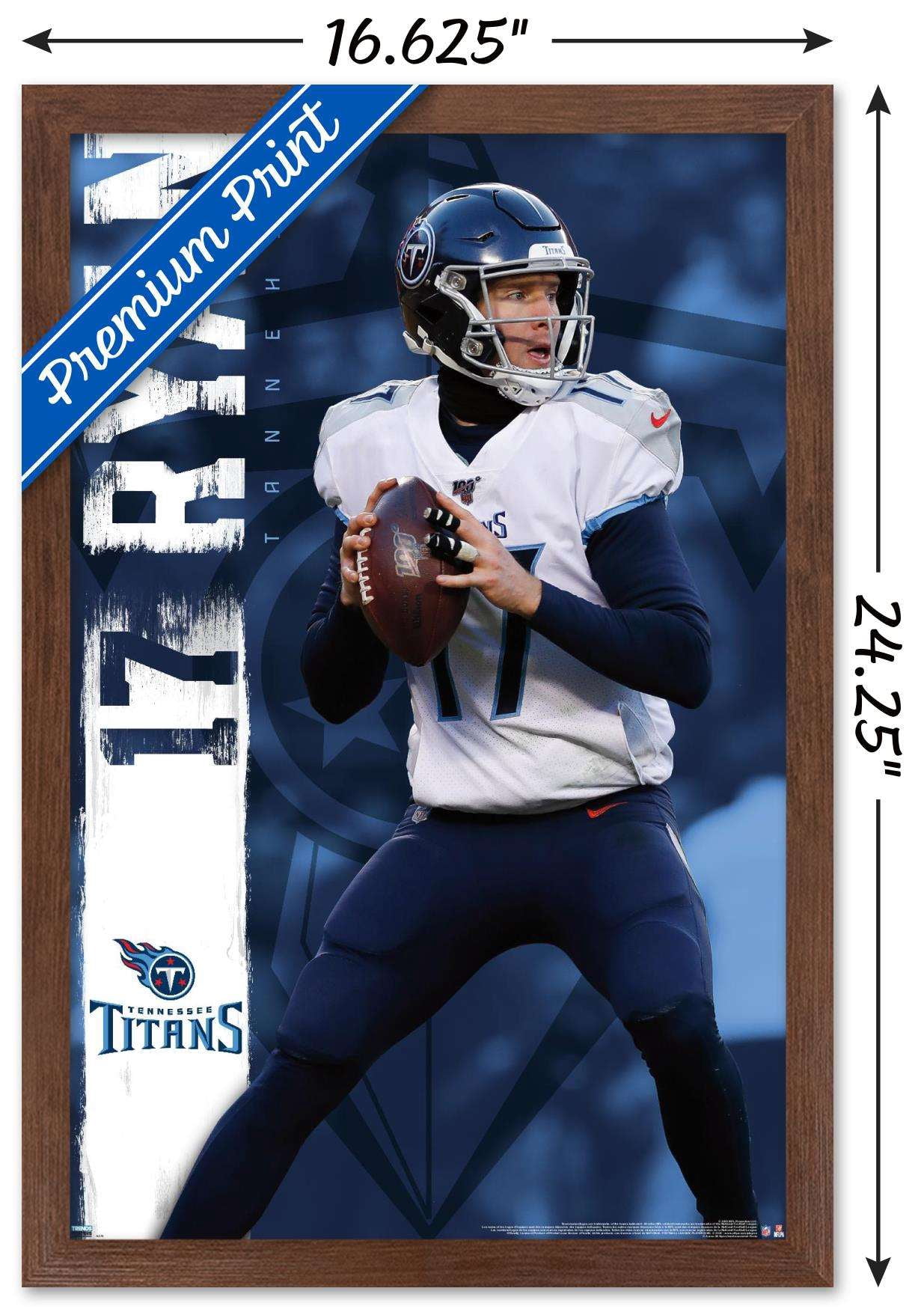 NFL Tennessee Titans - Ryan Tannehill 20 Wall Poster, 14.725" x 22.375", Framed