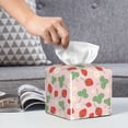 thumbnail image 3 of Honeii 's Strawberry And Flowers for Leather Square Tissue Box Cover Holder: A Stylish Organizer for Tabletops, Bathrooms, Cars & Offices, 3 of 5