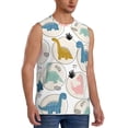 thumbnail image 2 of Fotbe Cute Dinosaurs Men's Camiseta sin Mangas Estampada para Hombres, Playera Casual para Gimnasio, Entrenamiento, Playa-Small, 2 of 7