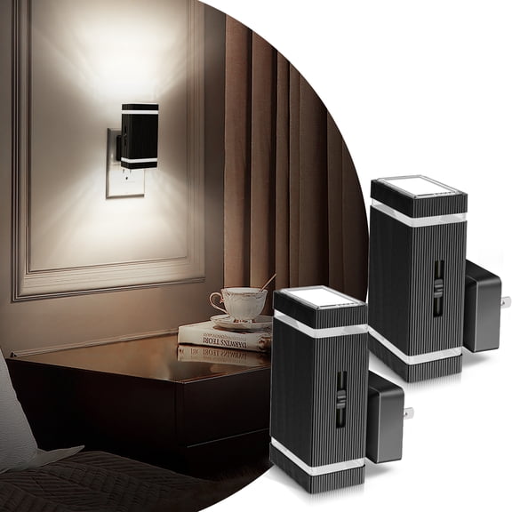 LOHASLED 4-Pack Black Cool White 5000K Dimmable Night Light