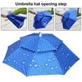 thumbnail image 5 of Lomubue 1 Set Umbrella Hat Hands Free Folding Anti UV Rainproof Double-Layer Sun Rainy Day Fishing Tea Picking Umbrella Hat Outdoor Supply, 5 of 10
