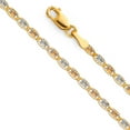 thumbnail image 1 of Solid 14k White Yellow and Rose Three Color Gold 2.1MM Rail Diamond-Cut Valentino Chain Necklace - 16 Inches, 1 of 2