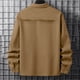 thumbnail image 5 of pstuiky camisa de manga larga para hombre, Chaqueta de trabajo informal de manga larga con botones y bolsillos dobles para hombre, color liso, a la moda tops de invierno para hombre m, 5 of 7