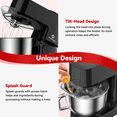 thumbnail image 2 of LINKChef 7.5 Quart Stand Mixer, 800W 12-Speed Tilt-Head Food Mixer, Kitchen Electric Mixer with Dough Hook, Wire Whip & Beater, Black, 2 of 8
