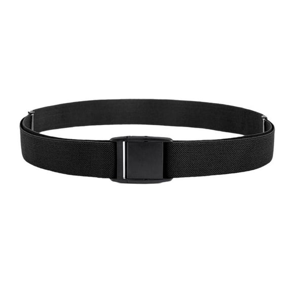 Canvas Elastic Waistband Belt with Lazy Buckle, Adjustable Length, Unisex for Comfortable Wear