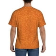 thumbnail image 3 of Vsdgher Orange Glitter Print Men's Dry Fit Mesh Athletic Shirts Moisture Wicking Tennis T-Shirt Tops, 3 of 9