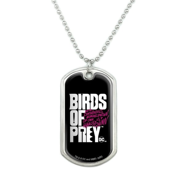 Birds of Prey Movie Logo Military Dog Tag Pendant Necklace with Chain