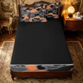 thumbnail image 4 of Erosebridal Grat Orange Camo Zipper Twin Comforter Sets with Fitted Sheet and 2 Pillowcases for Boys Men, Wildlife Silhouette Print Zipper Bedding Set, Black Reversible, 4-Piece, 4 of 7