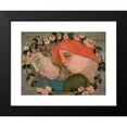 thumbnail image 2 of Tadeusz Makowski 14x12 Black Modern Framed Museum Art Print Titled - Two Heads of Little Girls in a Garland of Flowers (1922), 2 of 5