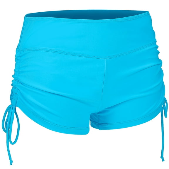 LABRIMP Beach Shorts for Women 1Set Sky-Blue Nylon and Polyamide Quick-Drying Stretchable with Simple Design L
