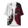 thumbnail image 3 of Hvyesh Plus Size Cardigan for Women Lightweight Open Front Kimono Cardigan Floral Print Swimsuits Cover Ups, 3 of 5