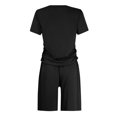 thumbnail image 6 of ibiyuan Womens Sets 2 Piece Outfits Women's Casual Summer Shorts Set Two Piece Outfit with Comfortable Short Sleeve Crewneck Tee and Adjustable Drawstring Bottoms, 6 of 7