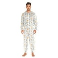 thumbnail image 2 of Simple Icons Pattern Adult onesie Pajamas, Crystal Velvet Ultra Soft Warm Jumpsuit for Men and Women, 2 of 7
