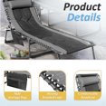 thumbnail image 4 of Devoko 1-Piece Patio Metal Lounge Chairs Folding Adjustable Chaise Chair with Side Bag, Gray, 4 of 7