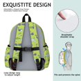 thumbnail image 5 of Green Cartoon Dinosaurs Ponds Pattern Cute School Backpack with Padded Back and Adjustable Shoulder Straps 13.4"x11"x4.7", 5 of 5
