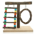 thumbnail image 1 of Jaula para pájaros, soporte para periquitos, percha de juguete, juguete de madera para pájaros, divertido juguete para pájaros, soporte para tren para pájaros, 1 of 8