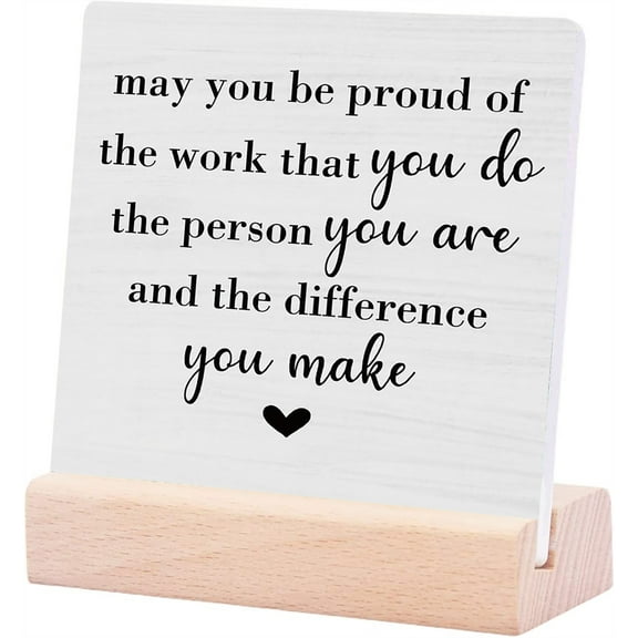 Ceramic Sign 4x4Inch Inspirational Quotes Ceramic Plaque Table Desk Decor Farmhouse Motivational Office Decor Encouragement Positive Decoration For Home Deak Vanity Bathroom Cabinet Retirement Gifts
